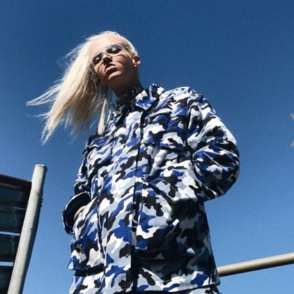 I.AM.GIA - Tarantino royal blue camo jacket - Size S - Picture 2 of 12